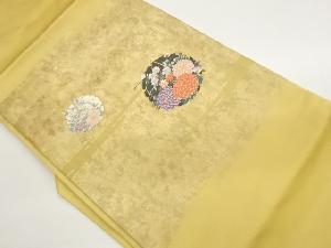 雪輪に花々・ヱ霞模様織出し名古屋帯